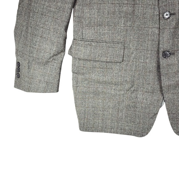 Vtg Nordstrom Blazer 42R Men Plaid Gray Olive Made in USA Preppy Retro Academia - Picture 9 of 13